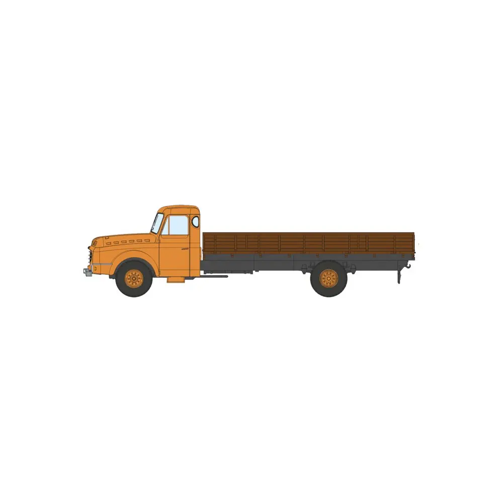 Camion Willeme Benne à ridelles - cabine orange - Ree Modèles CB198 - HO 1/87