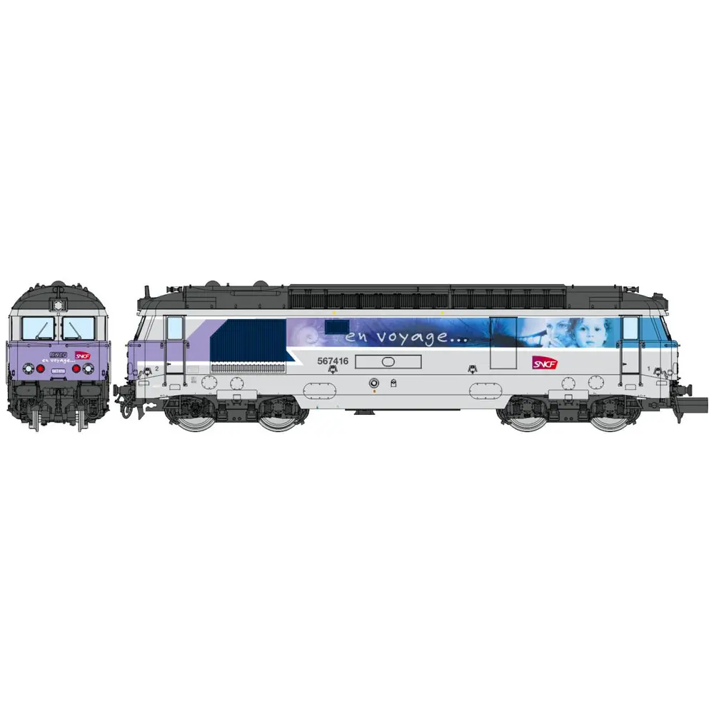 Locomotive diesel BB 67416 - NEVERS livrée “EN VOYAGE” - Ree Modèles NW337S - SNCF - N 1/160 - EP. V-VI - Digital Sound - 2R
