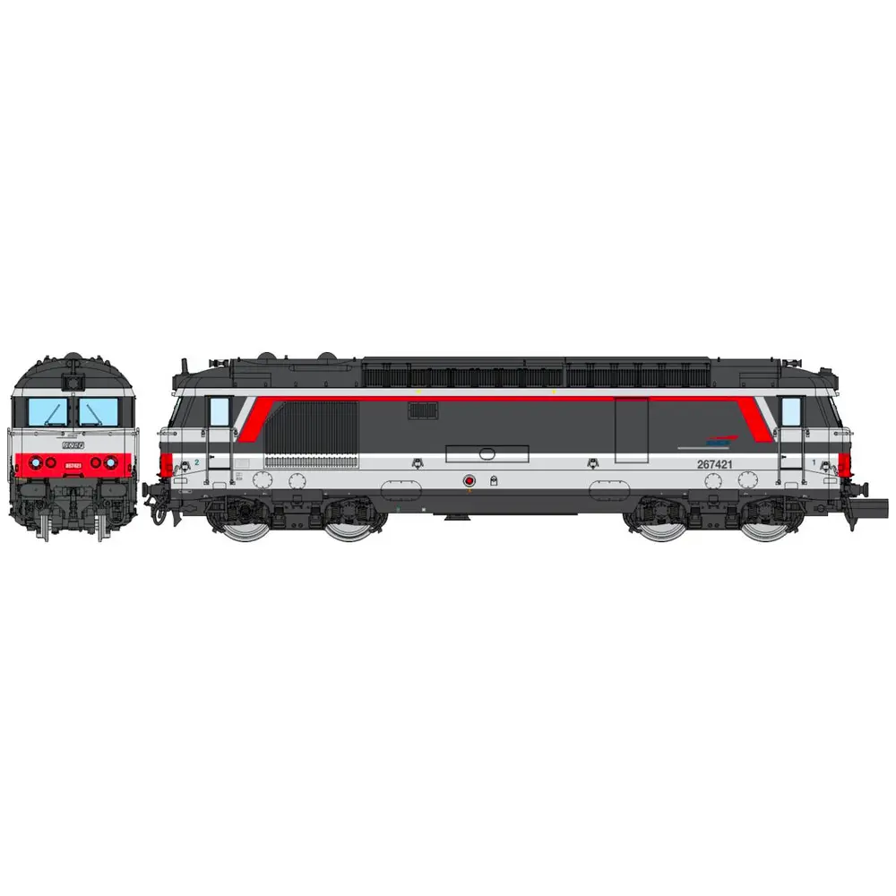 Locomotive diesel BB 67421 - NEVERS livrée “multiservice” - Ree Modèles NW338S - SNCF - N 1/160 - EP. V-VI - Digital Sound - 2R