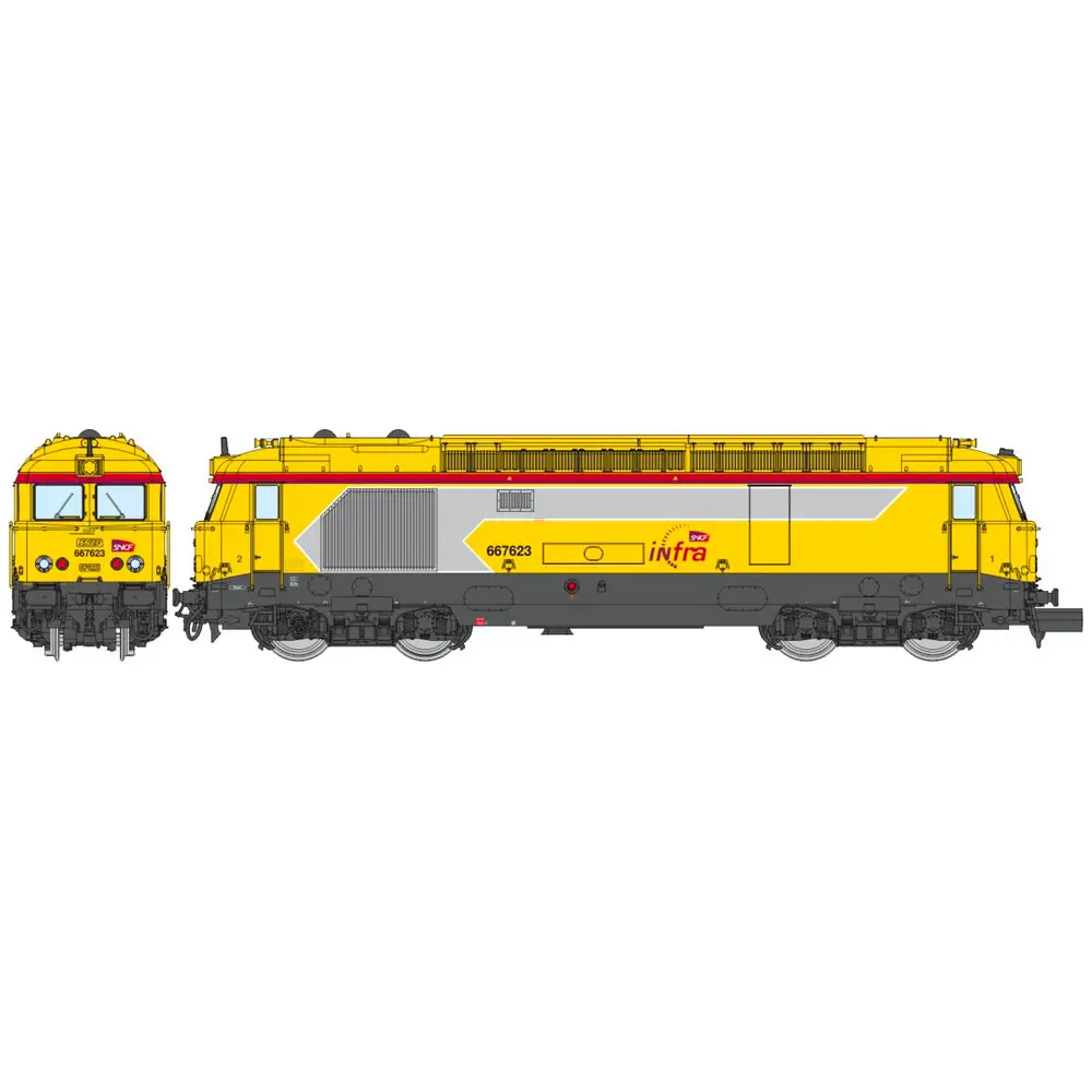 Locomotive diesel BB 67623 - NEVERS livrée “INFRA” - Ree Modèles NW339S - SNCF - N 1/160 - EP. VI - Digital Sound - 2R