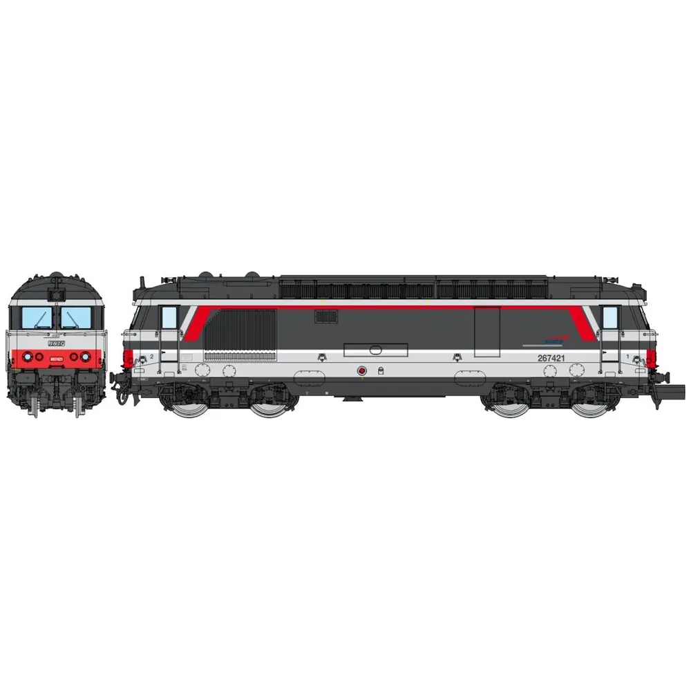 Locomotive diesel BB 67421 - NEVERS livrée “multiservice” - Ree Modèles NW338 - SNCF - N 1/160 - EP. V-VI - Analogique - 2R