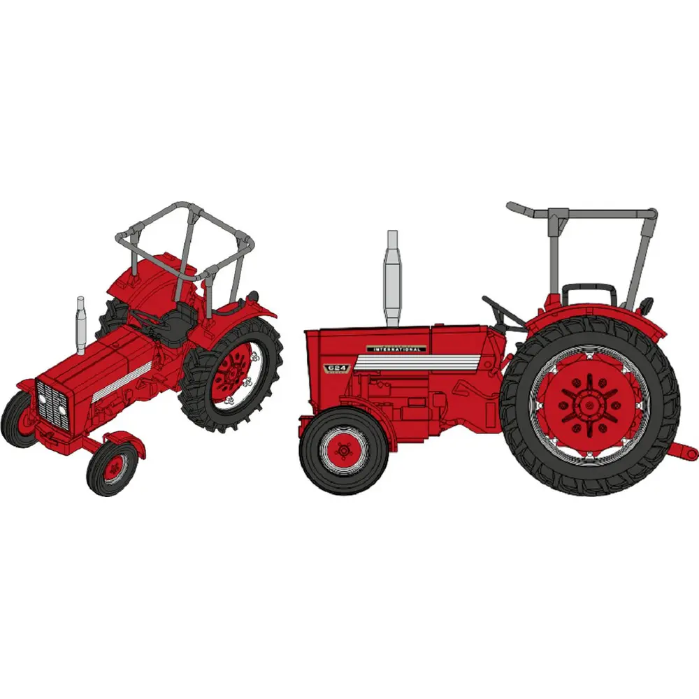 Tracteur Mc-Cormick INTERNATIONAL HI 624 avec arceau de sécurité - Ree modèles CB178 - HO 1/87