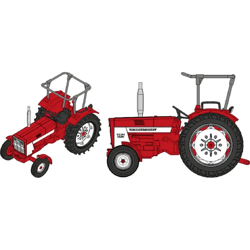 Tracteur INTERNATIONAL HI 654 avec arceau de sécurité - Ree Modèles CB180 - HO 1/87