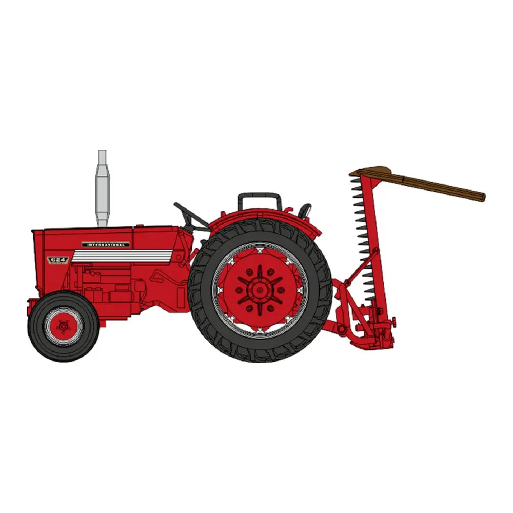 Tracteur INTERNATIONAL HI 624 + Lame de Coupe pour faucher l’herbe - Ree Modèles CB183 - HO 1/87