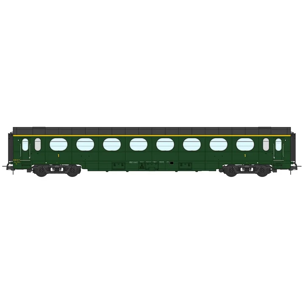 Voiture voyageurs Allégée ÉTAT "Saucisson", A8, vert 306 - Ree Modèles VB496 - SNCF - HO 1/87 - EP. III B - 2R