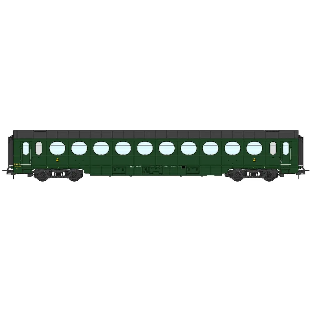 Voiture voyageurs Allégée ÉTAT "Saucisson", B10, vert 306 - Ree Modèles VB498 - SNCF - HO 1/87 - EP. III B - 2R