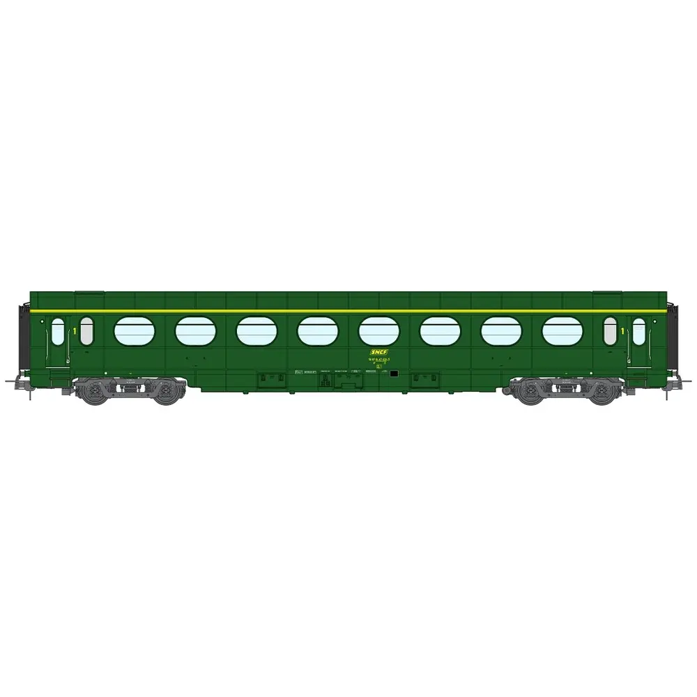 Voiture voyageurs Allégée ÉTAT "Saucisson", A8, vert 301 - Ree Modèles VB501 - SNCF - HO 1/87 - EP. IV - 2R