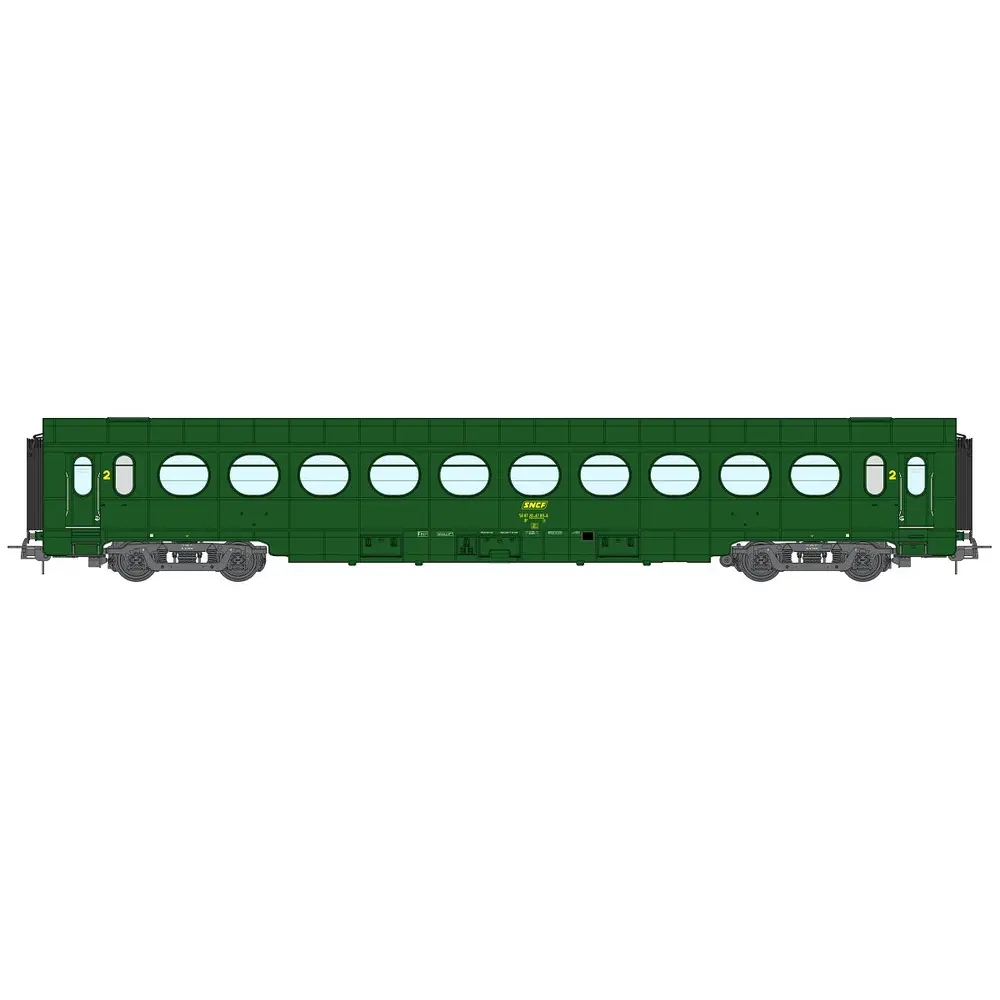 Voiture voyageurs Allégée ÉTAT "Saucisson", B10, vert 301 - Ree Modèles VB502 - SNCF - HO 1/87 - EP. IV - 2R