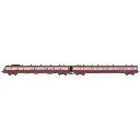 Autorail RGP 1 rouge, X 2775 + remorque XR 7775, 2 phares avec fanaux d'angle - Ree Modèles NW358 - N 1/160 - SNCF - Ep III - Analogique - 2R