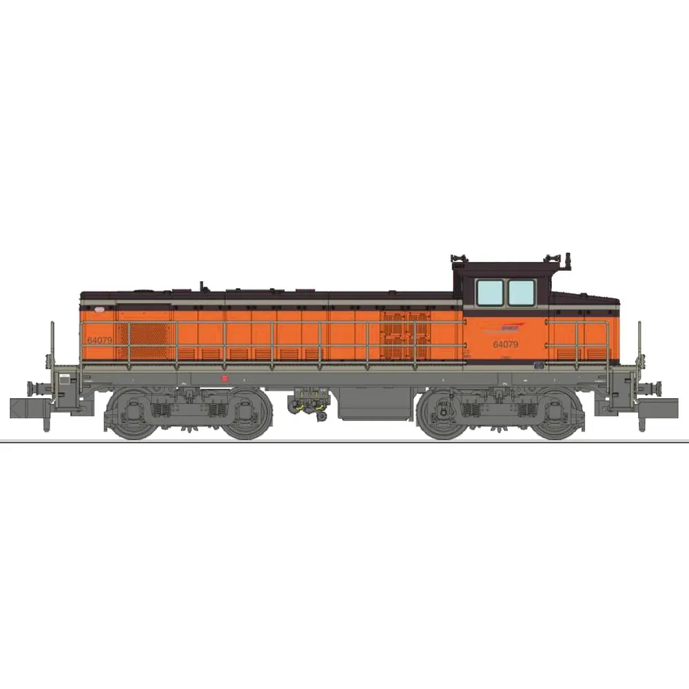 Locomotive diesel BB 64079, livrée Arzens orange 435, logo casquette - Ree Modèles NW366 - N 1/160 - SNCF - Ep V - Analogique - 2R