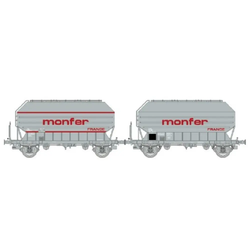 Coffret de 2 wagons céréaliers FRANGECO « MONFER » - REE WB896 - SNCF - HO 1/87 - EP IV-V