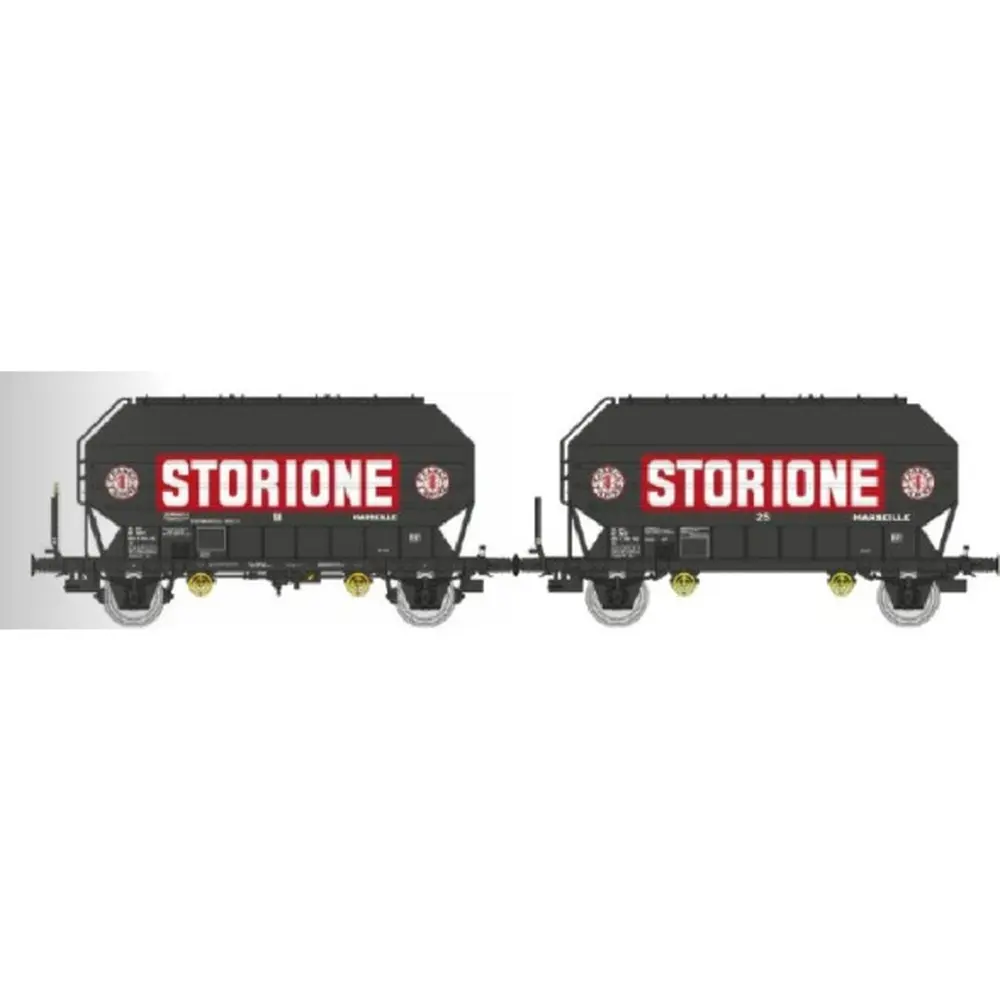 Coffret de 2 wagons céréaliers FRANGECO « STORIONE » - REE WB905 - SNCF - HO 1/87 - EP IV-V