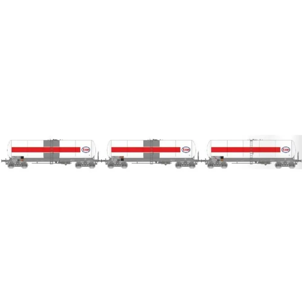 Set de 3 wagons citernes ANF "ESSO" - REE WB937 - SNCF - HO 1/87 - EP IV