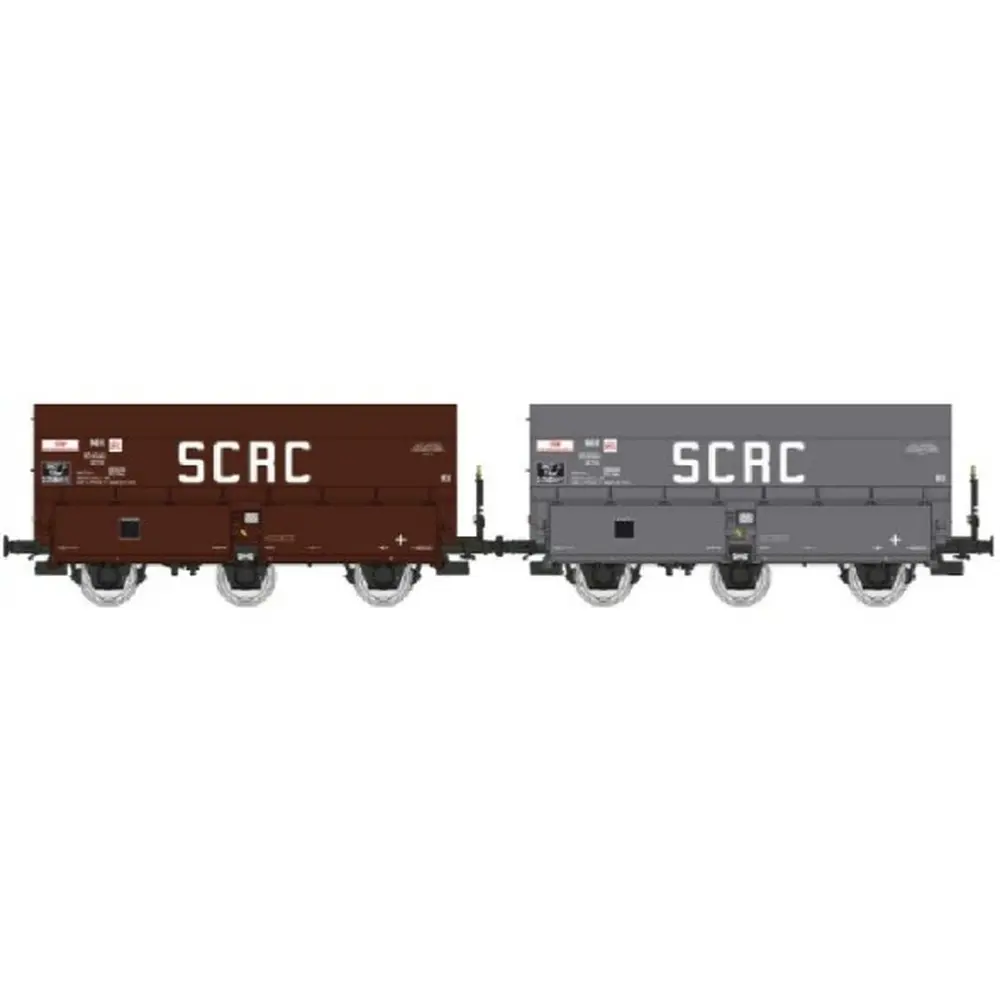 Coffret de 2 wagons de coke MH45 "SCRC" - REE WB960 - SNCF - HO 1/87 - EP III
