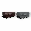 Coffret de 2 wagons de coke MH45 "SCRC" - REE WB960 - SNCF - HO 1/87 - EP III
