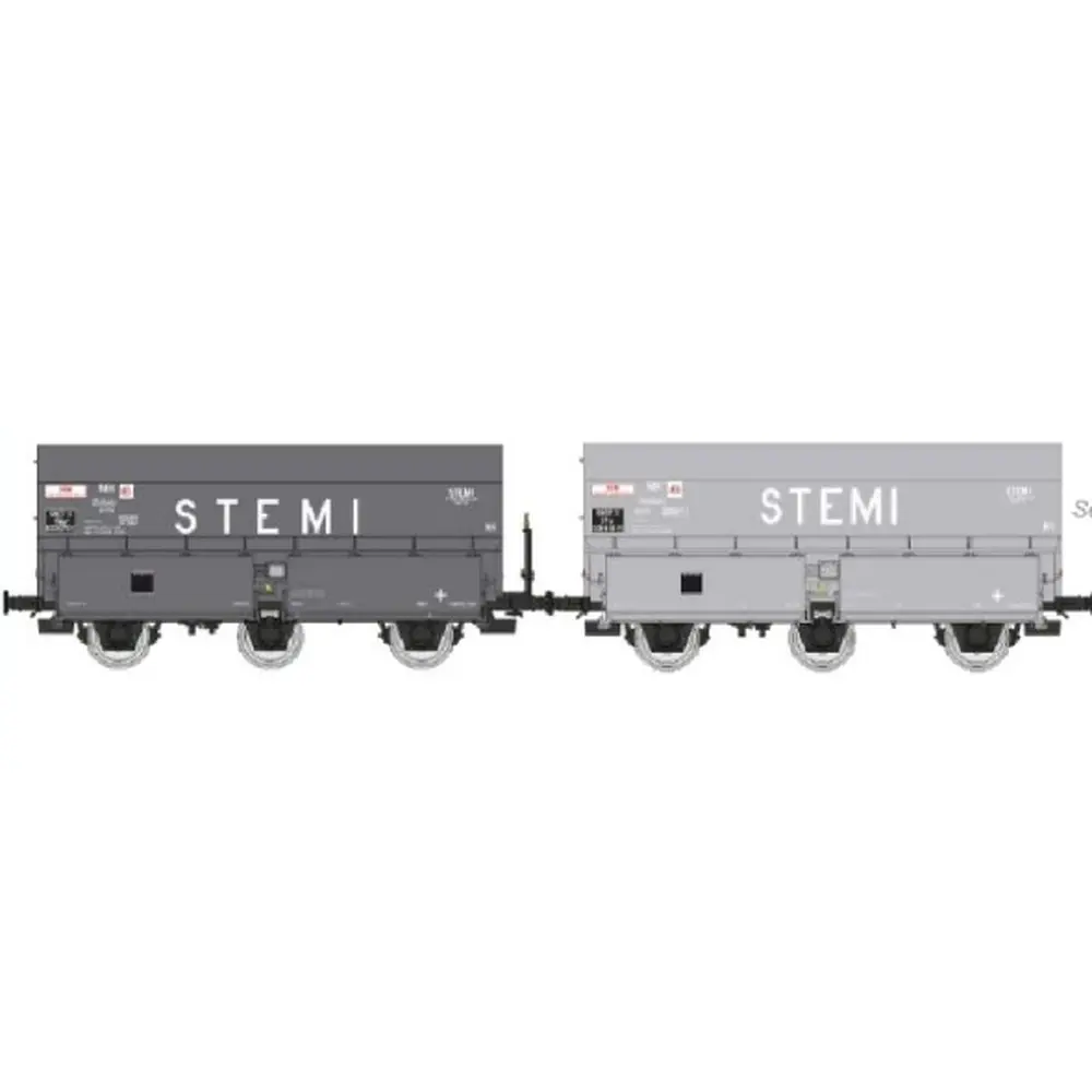 Coffret de 2 wagons de coke MH45 "STEMI" - REE WB961 - SNCF - HO 1/87 - EP III