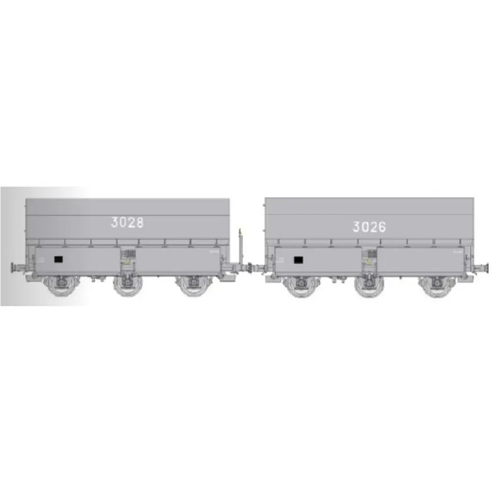 Coffret de 2 wagons coke MH45 « HBL » - REE WB966 - SNCF - HO 1/87 - EP IV-V