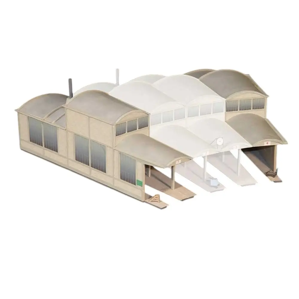 Rotonde type G 2 stalles d'extrémité - Régions et Compagnies DEP001 - HO 1/87