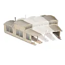 Rotonde type G 2 stalles d'extrémité - Régions et Compagnies DEP001 - HO 1/87