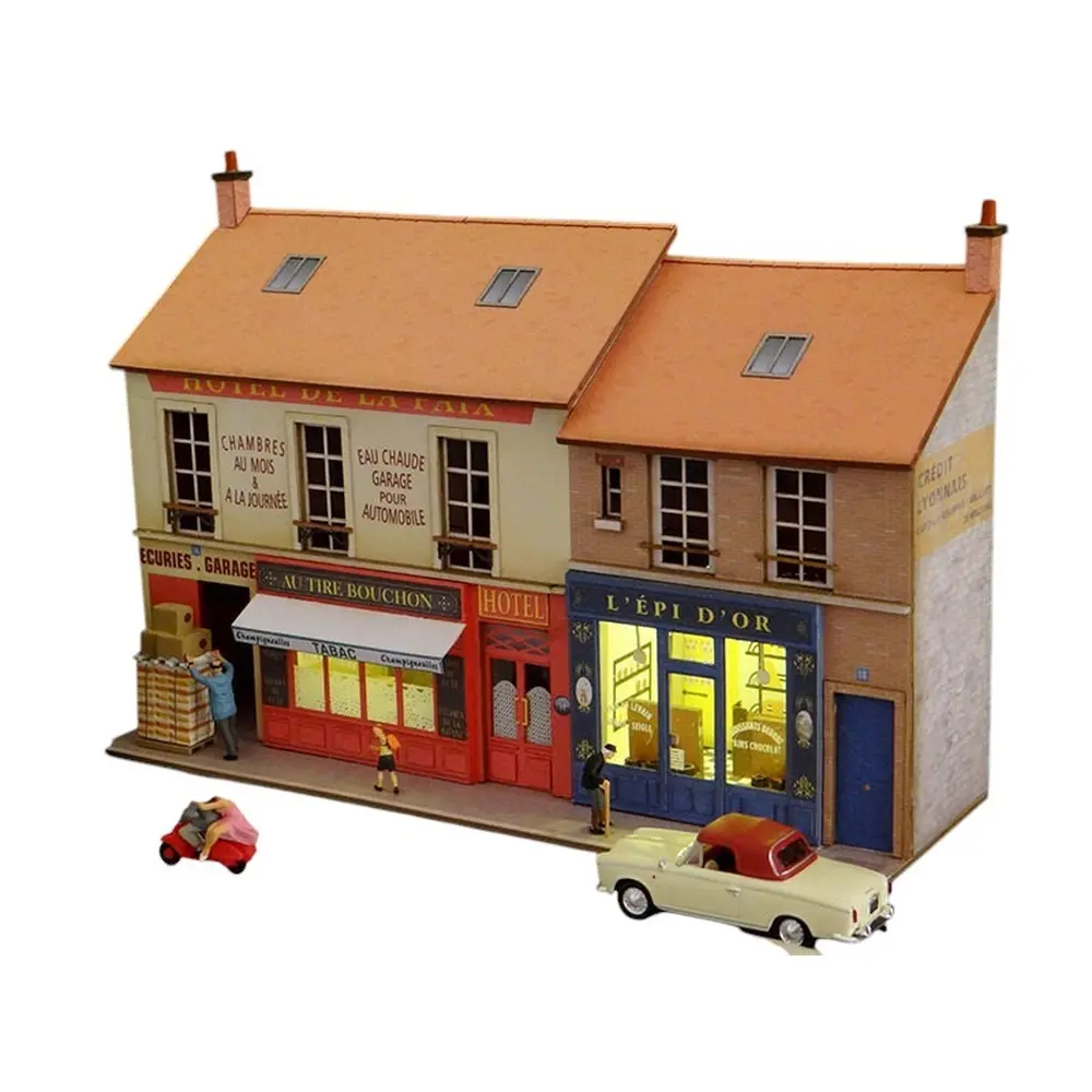 Façade Vitrines Café + Boulangerie - Régions et Compagnies FAC012 - HO 1/87