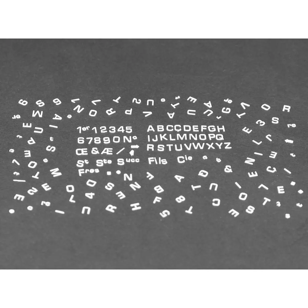 Lettres blanches en relief à peindre (petites tailles) - Régions et Compagnies MAT030 - HO 1/87