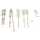 11 Poteaux télégraphiques bois + 2 Consoles murales métalliques + 4 Poteaux béton bas - Régions et Compagnies VOI029 - HO 1/87