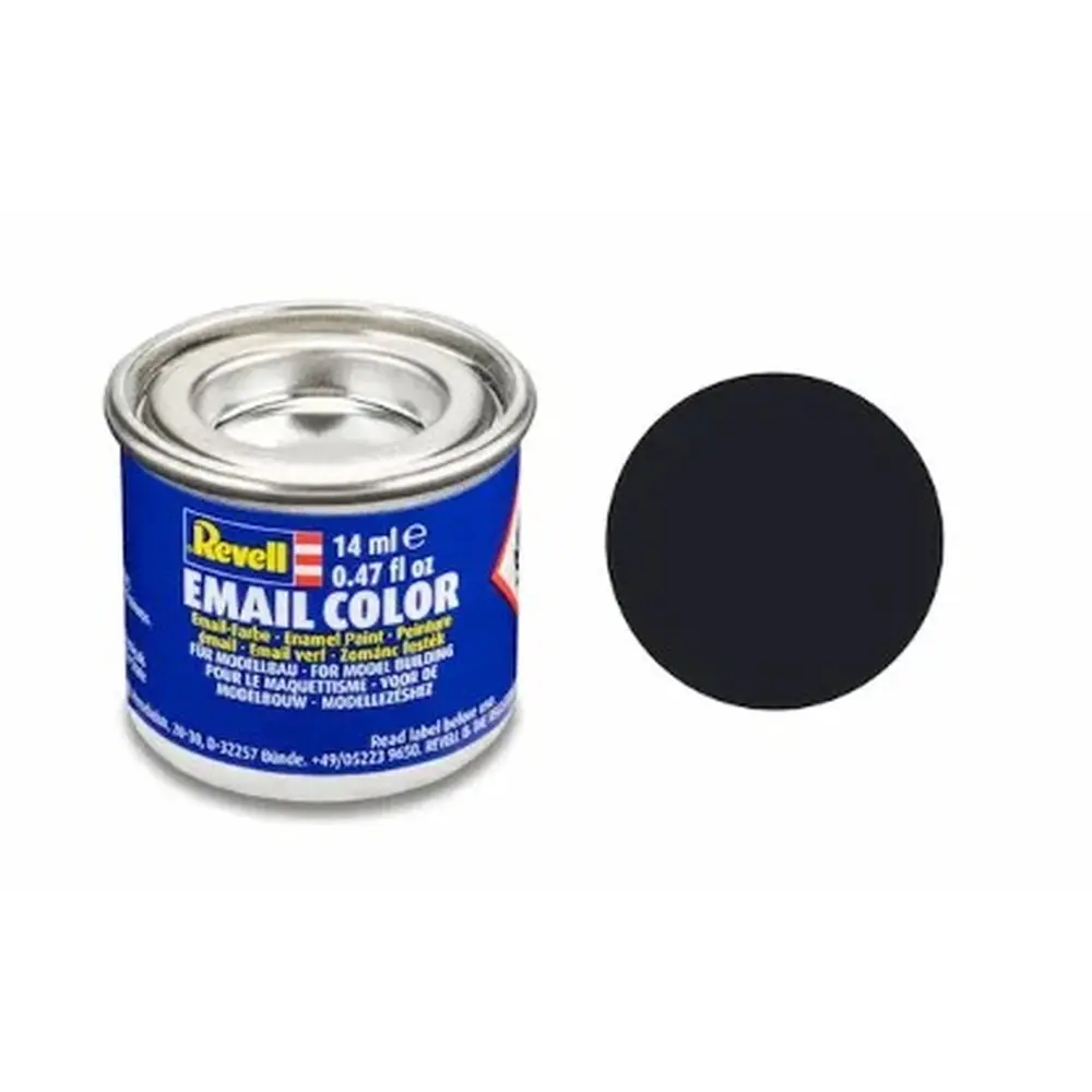 Peinture Émaillée Noir Mat RAL 9011, 14ml - Revell 32108