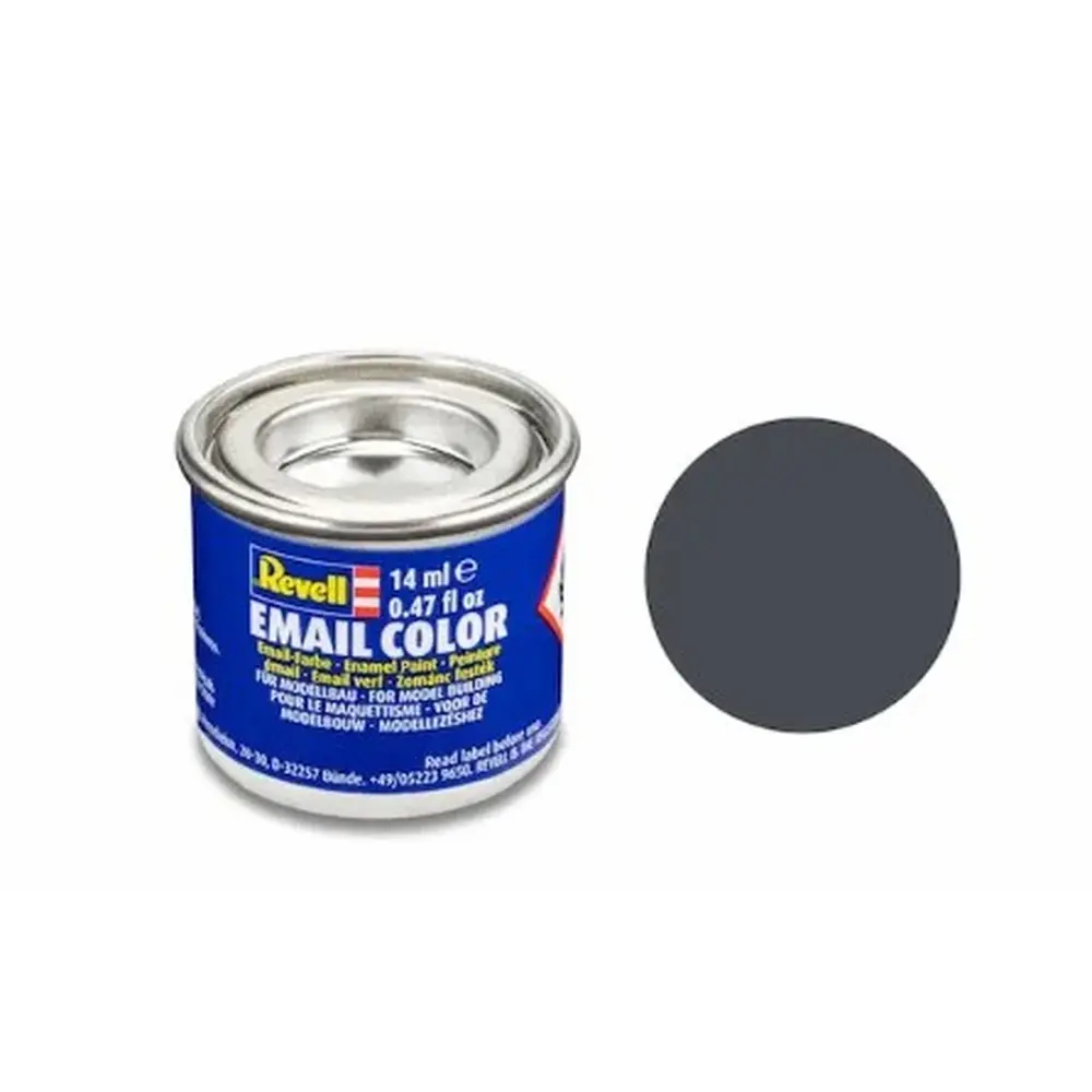 Peinture Émaillée Cuve Grise Mate RAL 7024, 14ml - Revell 32178