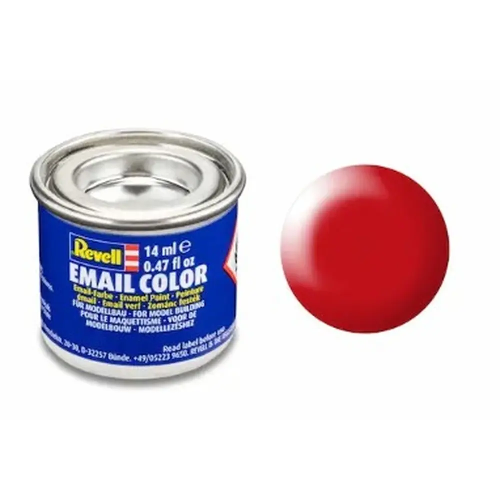 Peinture Émaillée Rouge Fluo Semi-Brillant RAL 3026, 14ml - Revell 32332
