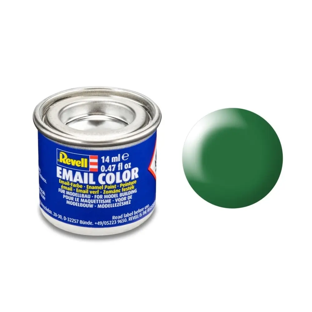 Peinture Émail Revell Vert Feuille Semi-Brillant RAL 6001, 14ml - Revell 32364