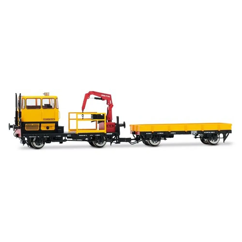 Draisine KLV 53 avec wagon livrée jaune RFI - Rivarossi HR2909S - HO 1/87 - FS - Ep V-VI - Digital sound - 2R