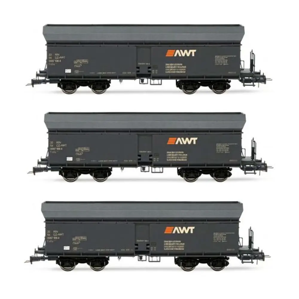Coffret de 3 wagons trémies à 4 essieux - série Fals - AWT - RIVAROSSI HR6590 - HO - Ep VI - 2R