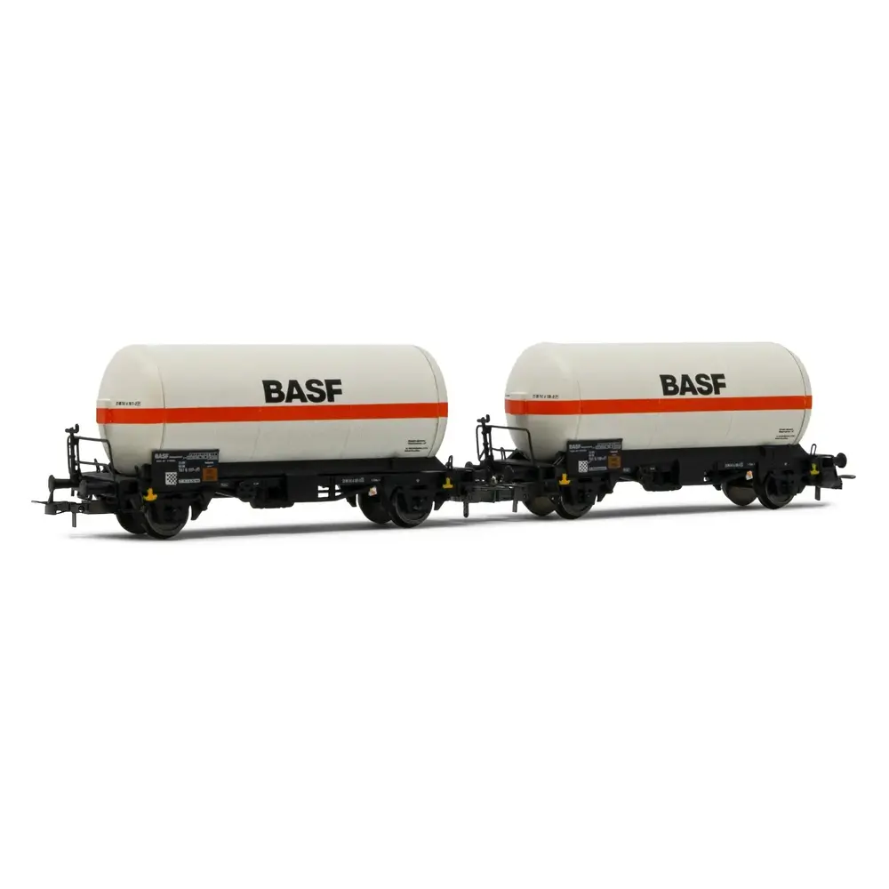 Coffret de 2 wagons citernes à gaz - Rivarossi HR6618 - DB Basf - HO 1/87 - EP IV V - 2R