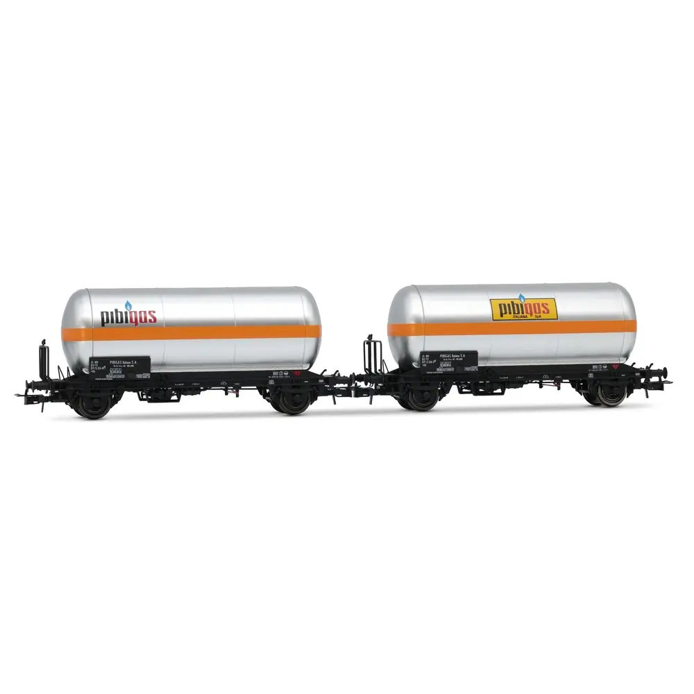 Coffret de 2 wagons citerne PIBIGAS - Rivarossi HR6621 - HO 1/87 - FS - EP IVa