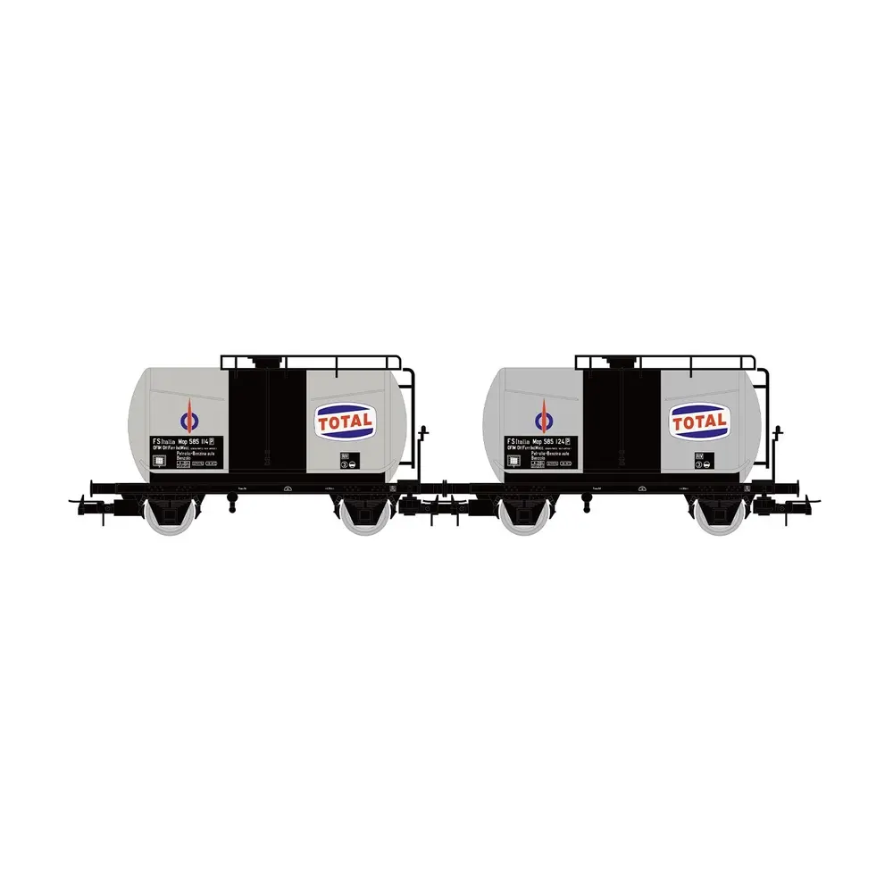 Coffret de 2 wagons-citernes « Total » - Rivarossi HR6565 - HO 1/87 - FS - EP III