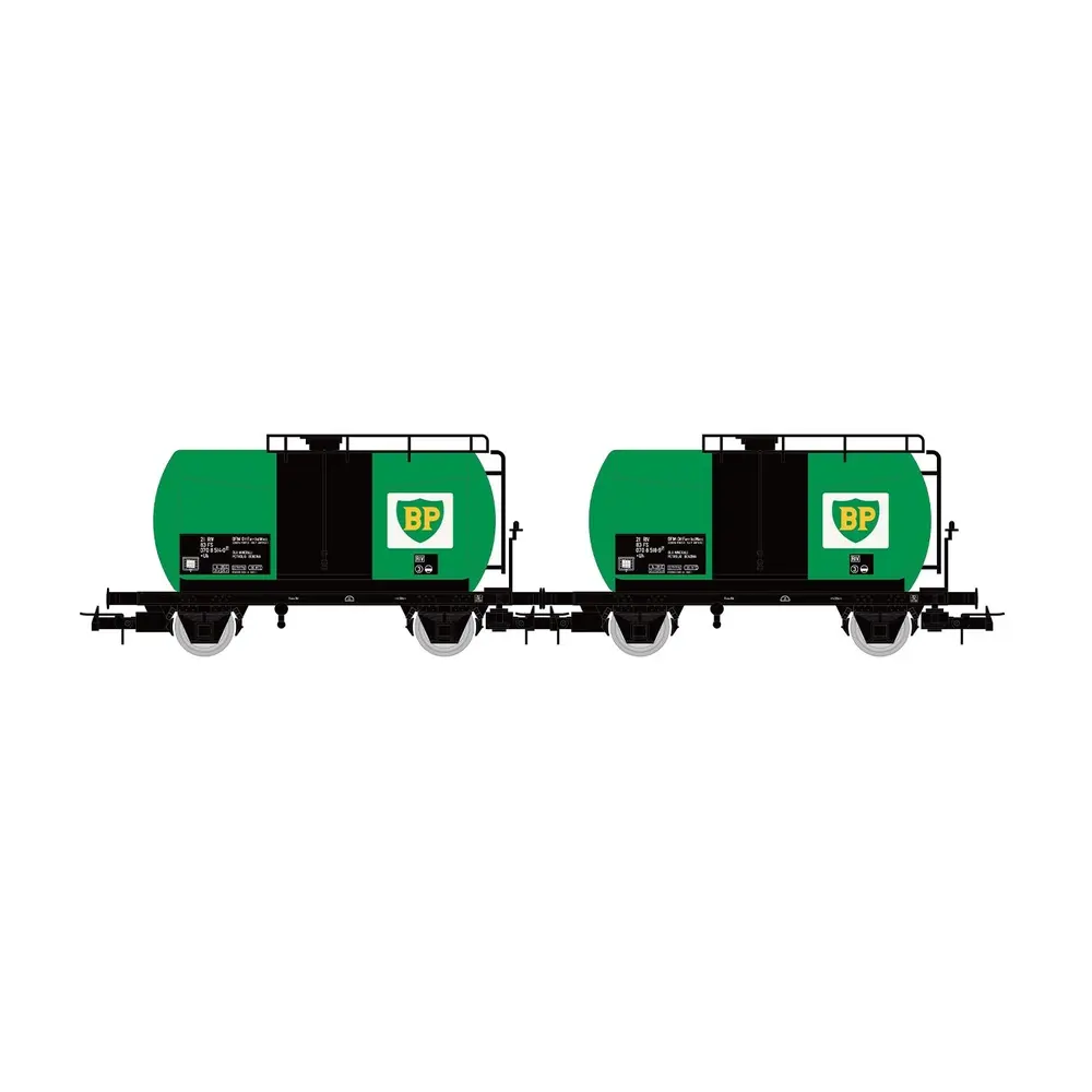 Coffret de 2 wagons-citernes « BP » - Rivarossi HR6567 - HO 1/87 - FS - EP IV
