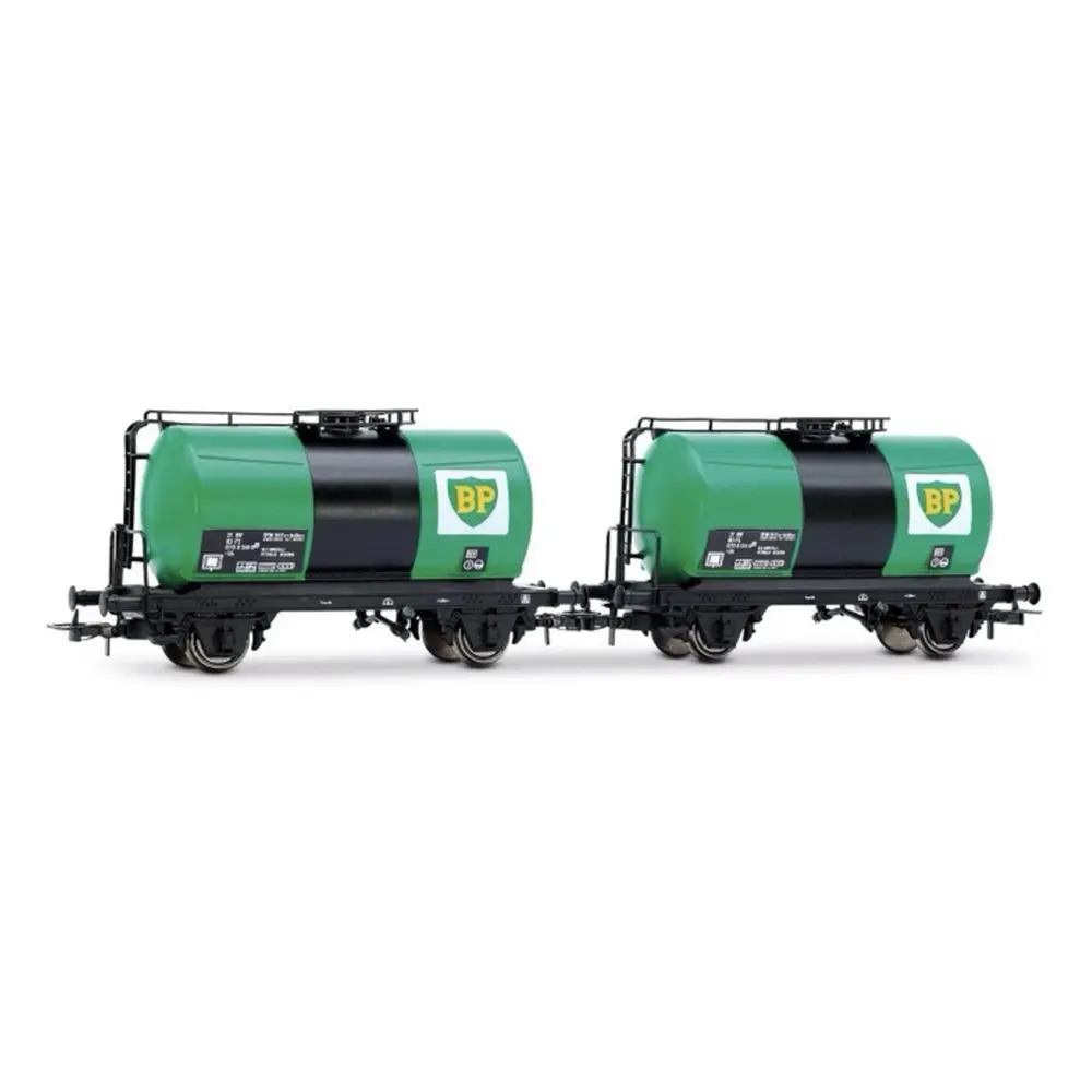 Coffret de 2 wagons-citernes à 2 essieux « BP » - Rivarossi HR6567 - HO 1/87 - FS - Ep IV