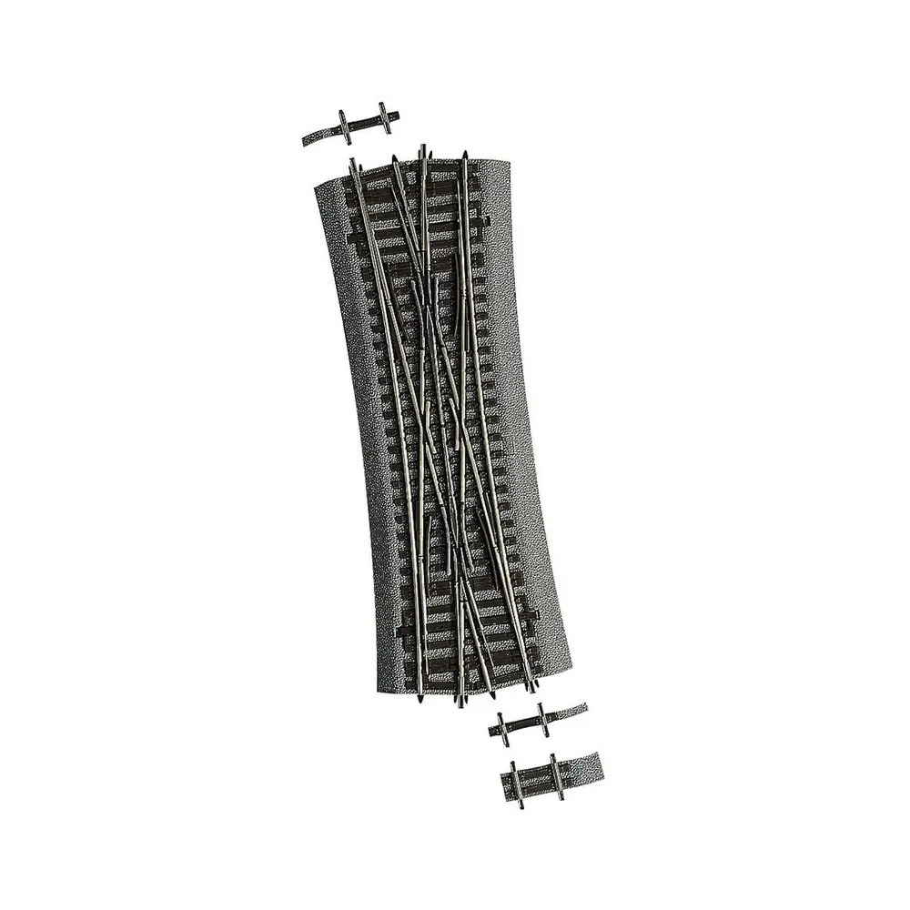 Traversée Jonction Double DKW15 Roco 42594/42595 - R 1050 mm- 15° - HO : 1/87 - Code 83