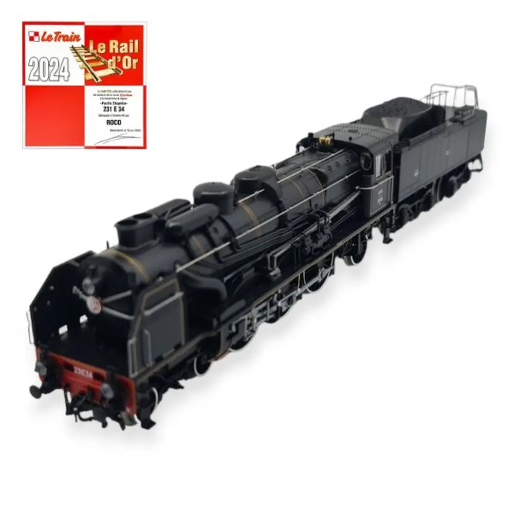 Locomotive à vapeur 231 E 34 - Roco 70039 - HO 1/87 - SNCF - Ep III - Analogique - 2R