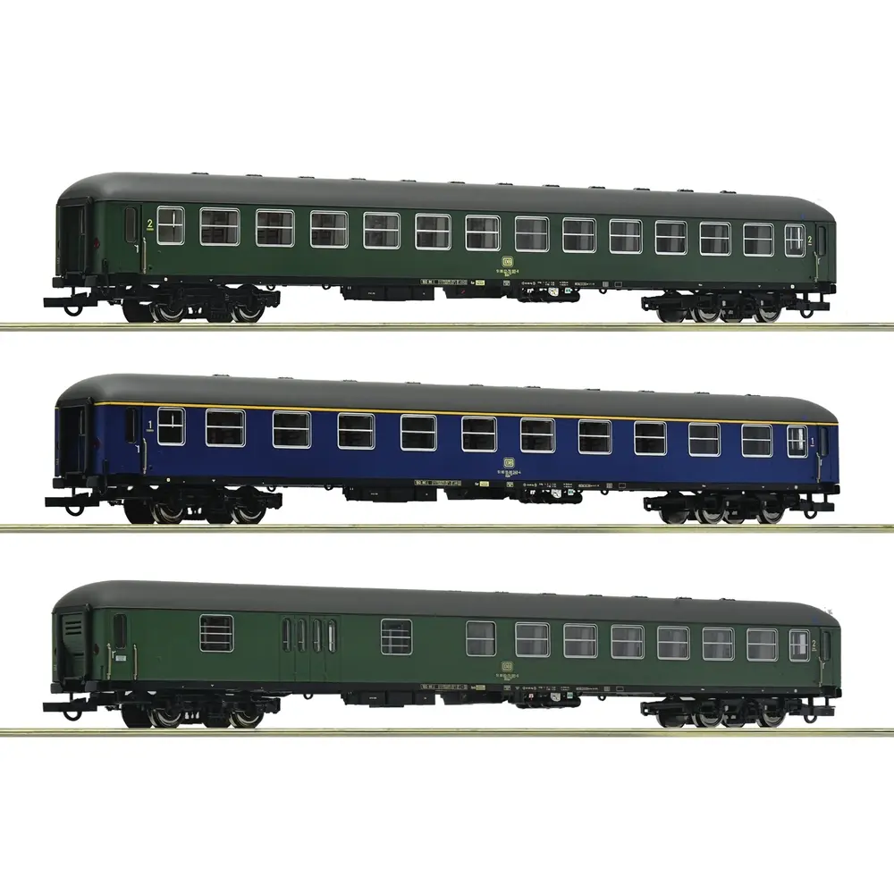 Set de 3 voitures "Hispania-Express" - Roco 6200051 - HO 1/87 - EP IV - 2R - DB