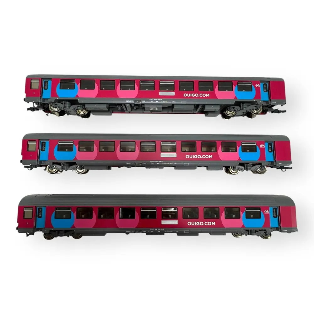 Coffret de 3 voitures corail OuiGo - Roco 6200025 - SNCF - HO 1/87 - EP. VI