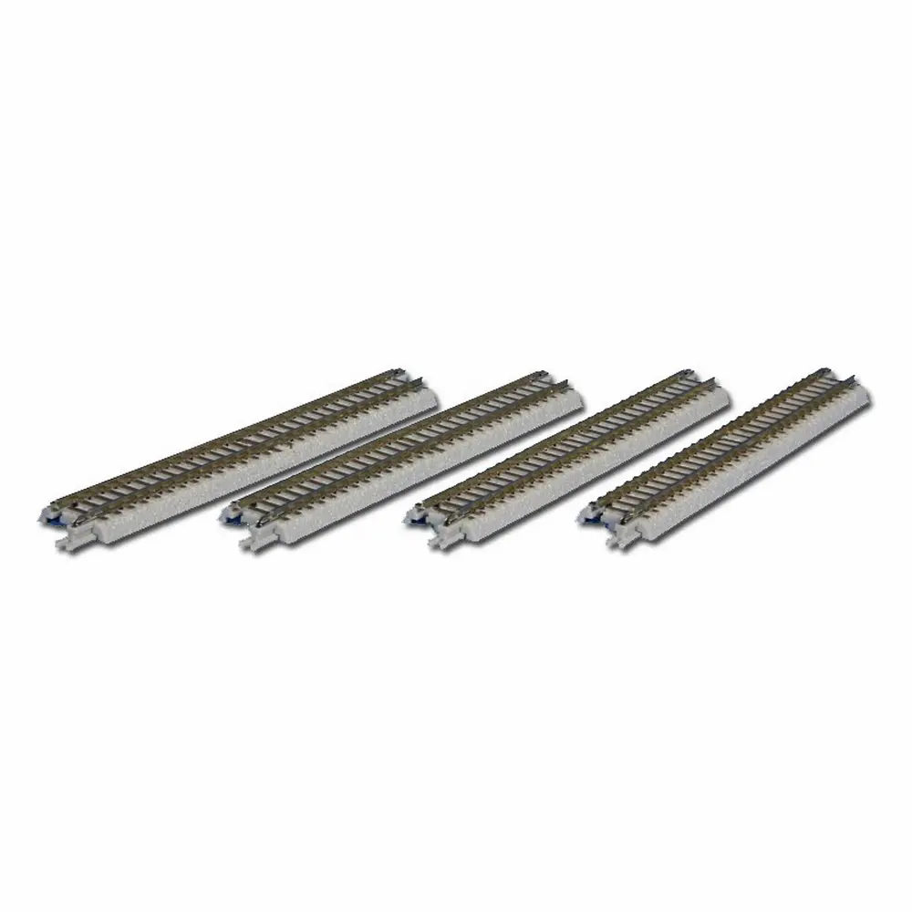 4 rails droits d'alimentation ballastés 110 mm code 60 - Rokuhan 7297001 - Z 1/220 - 2R