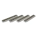 4 rails droits avec ballast, 110 mm, avec panneau de connexion - Rokuhan 7297001 - Z 1/220