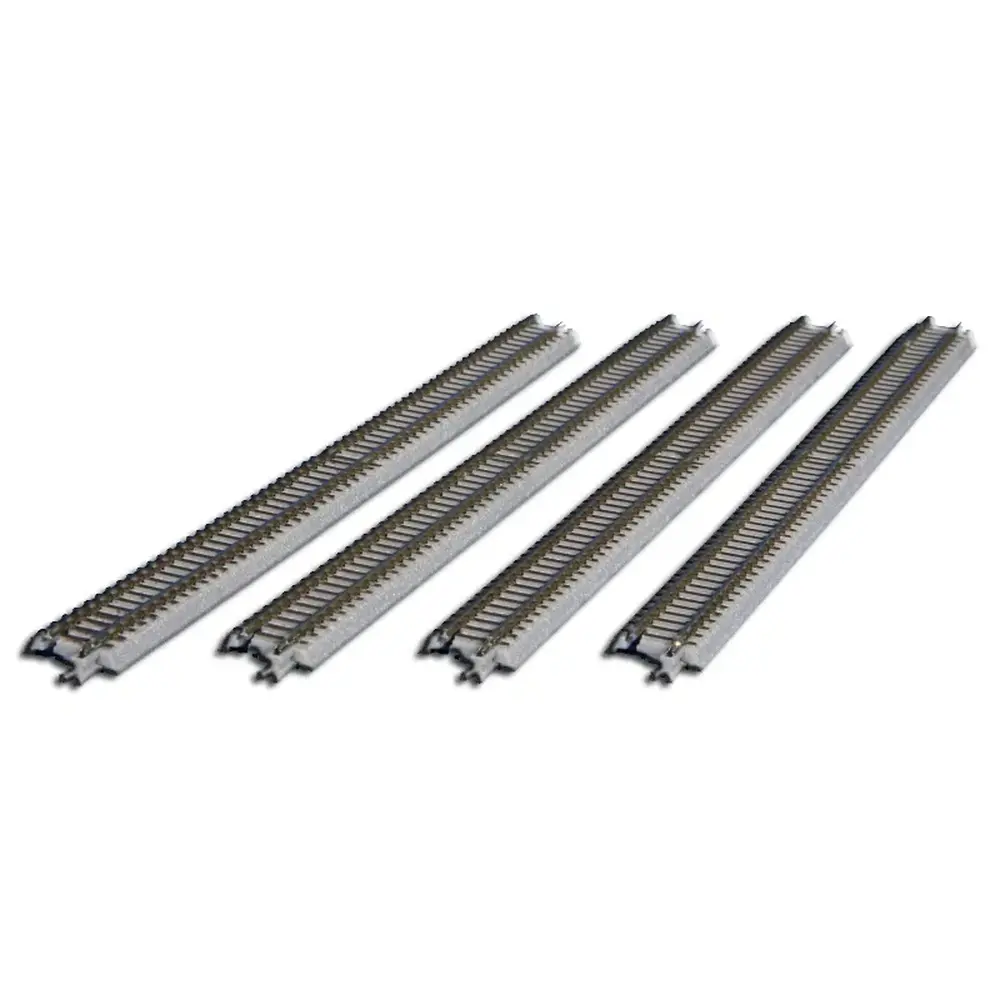 4 rails droits avec ballast, 220 mm, avec panneau de connexion - Rokuhan 7297009 - Z 1/220