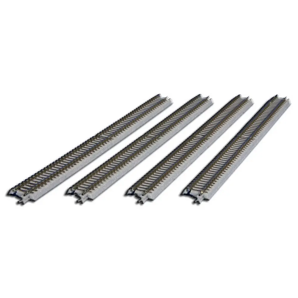 4 rails droits ballastés gorge d'alimentation 220 mm code 60 - Rokuhan 7297009 - Z 1/220 - 2R