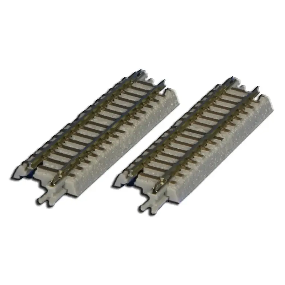 2 rails droits de 55 mm avec ballast, avec panneau de connexion - Rokuhan 7297024 - Z 1/220