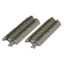 2 rails droits de 55 mm avec ballast, avec panneau de connexion - Rokuhan 7297024 - Z 1/220