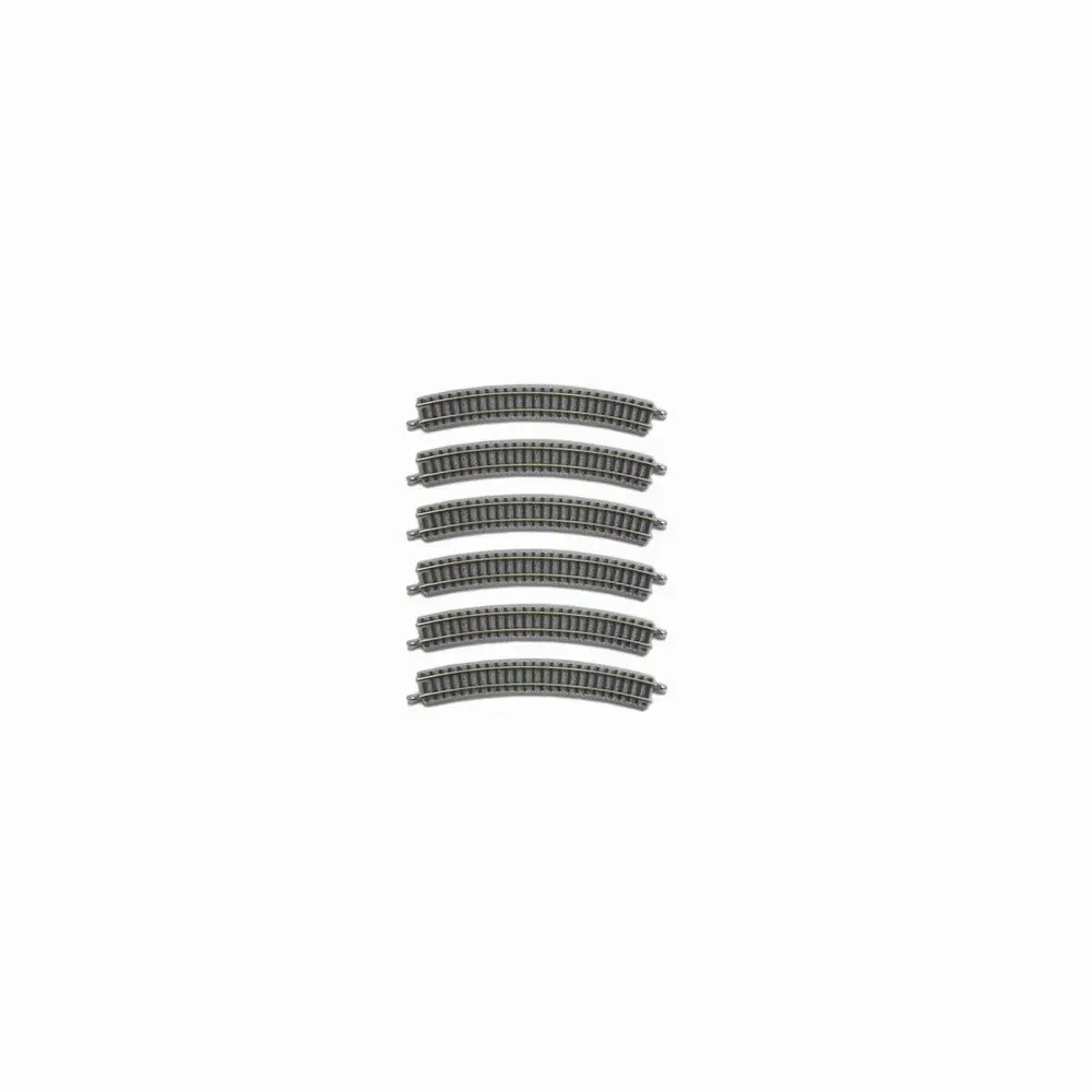 6 rails courbes Classic Track 195 mm 30° - Rokuhan R032 / 7297032 - Z 1/220 - 2R
