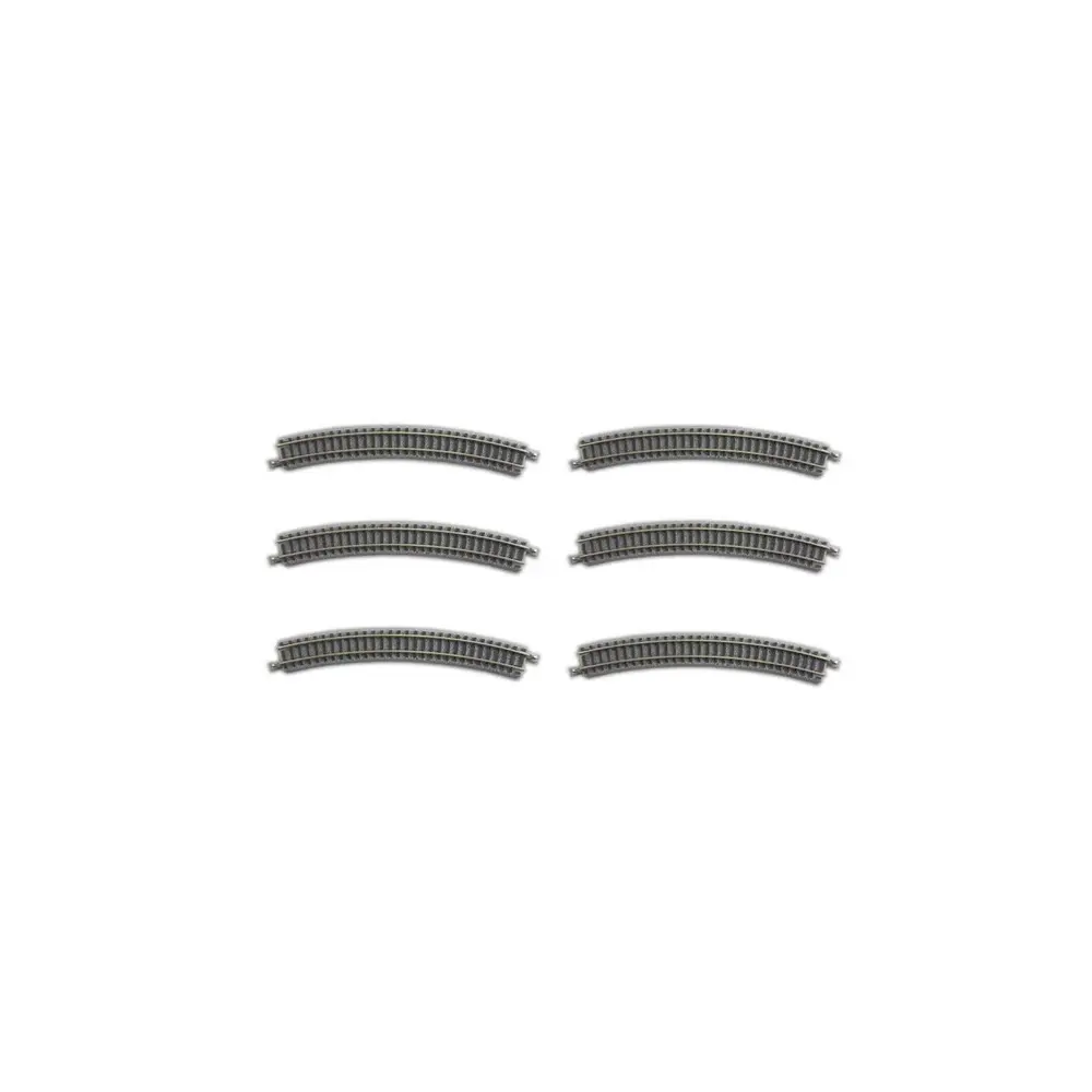 6 rails courbes Classic Track 220 mm 30° - Rokuhan R033 / 7297033 - Z 1/220 - 2R
