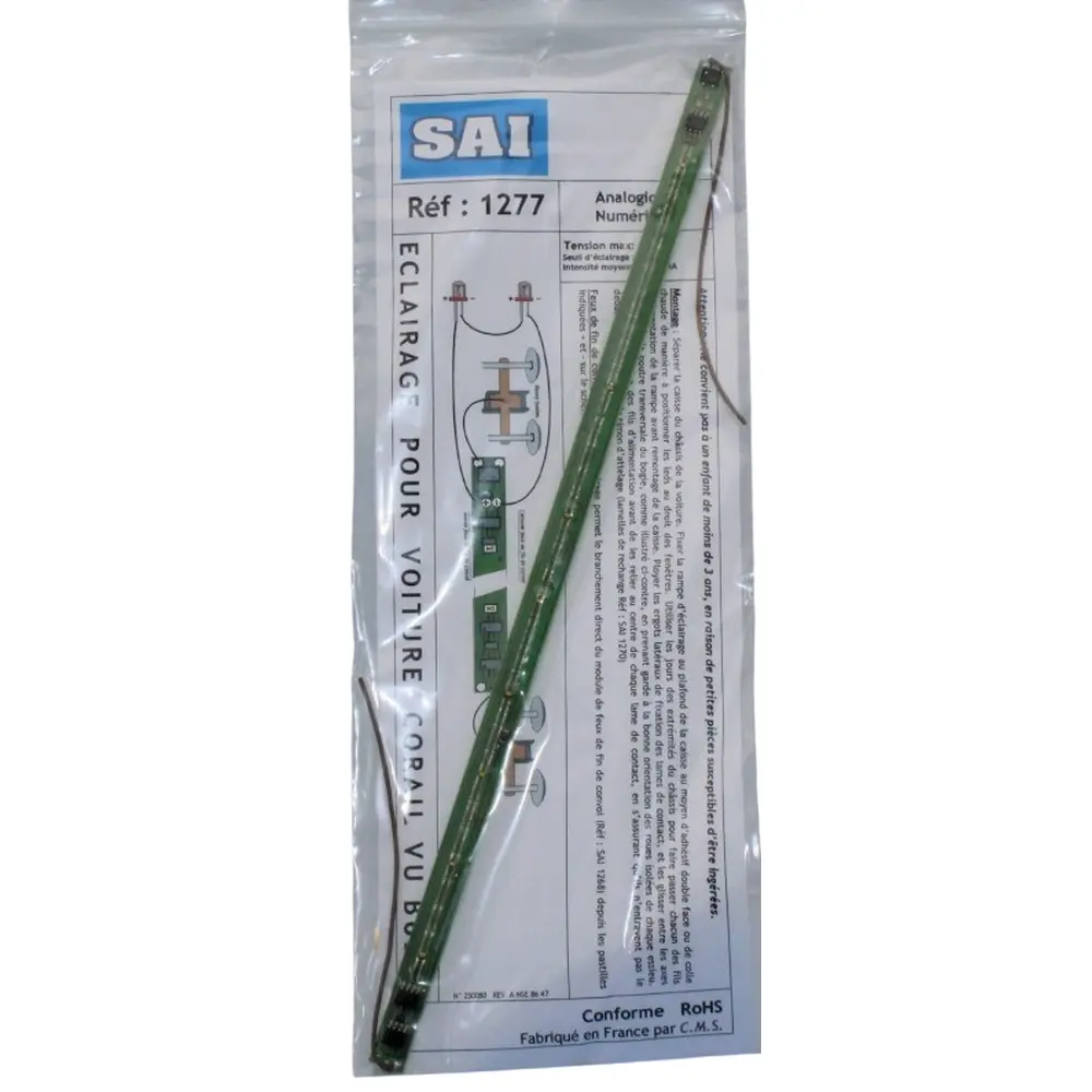 Règlette d'éclairage - LED - Blanc Chaud - Sai 1277 - HO: 1/87